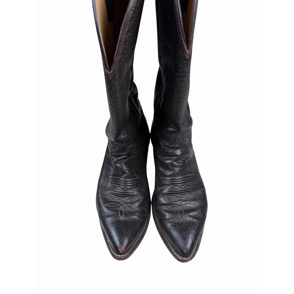 Justin Men's Boots Brown Leather Western Cowboy Boots Style 1310 Size 9 D - Picture 2 of 11